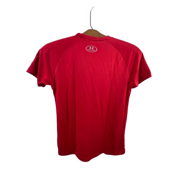 Under Armour MOAB Slick Rock Trail Youth Size Medium Red Graphic Tech Tee - Picture 2 of 6